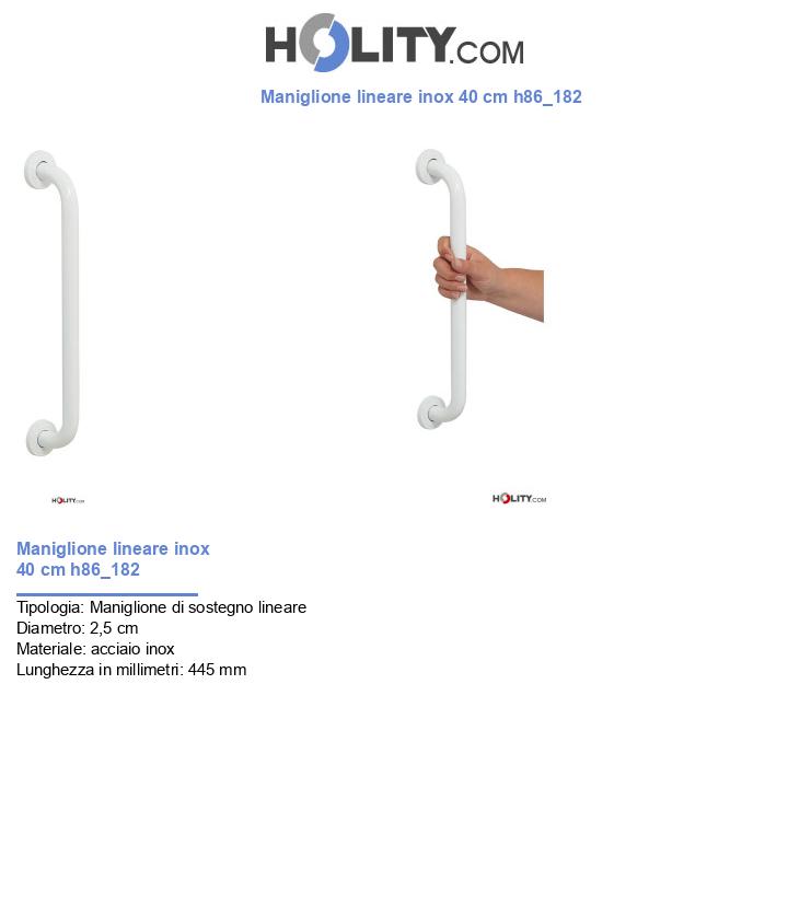 Maniglione lineare inox 40 cm h86_182