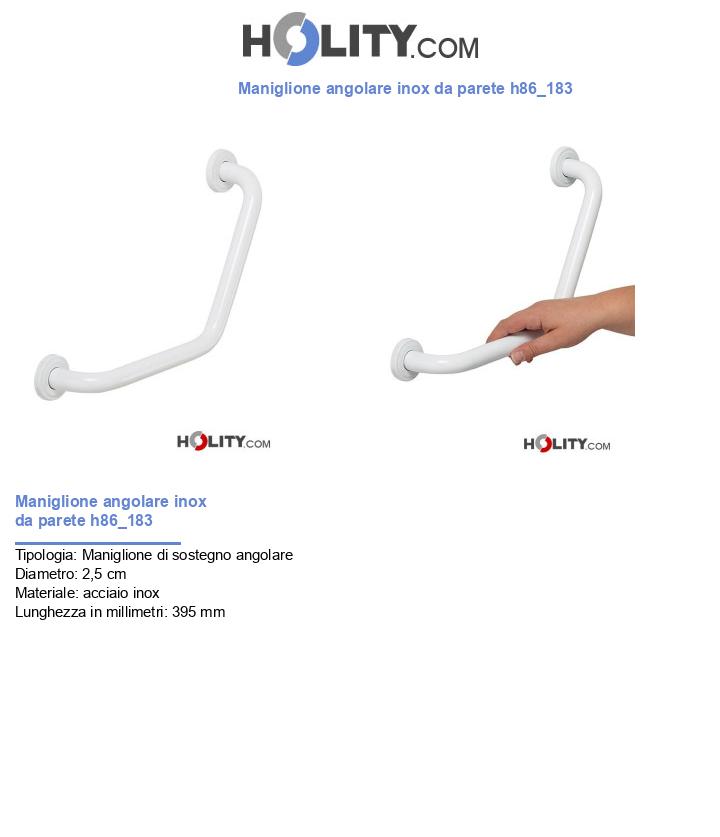 Maniglione angolare inox da parete h86_183