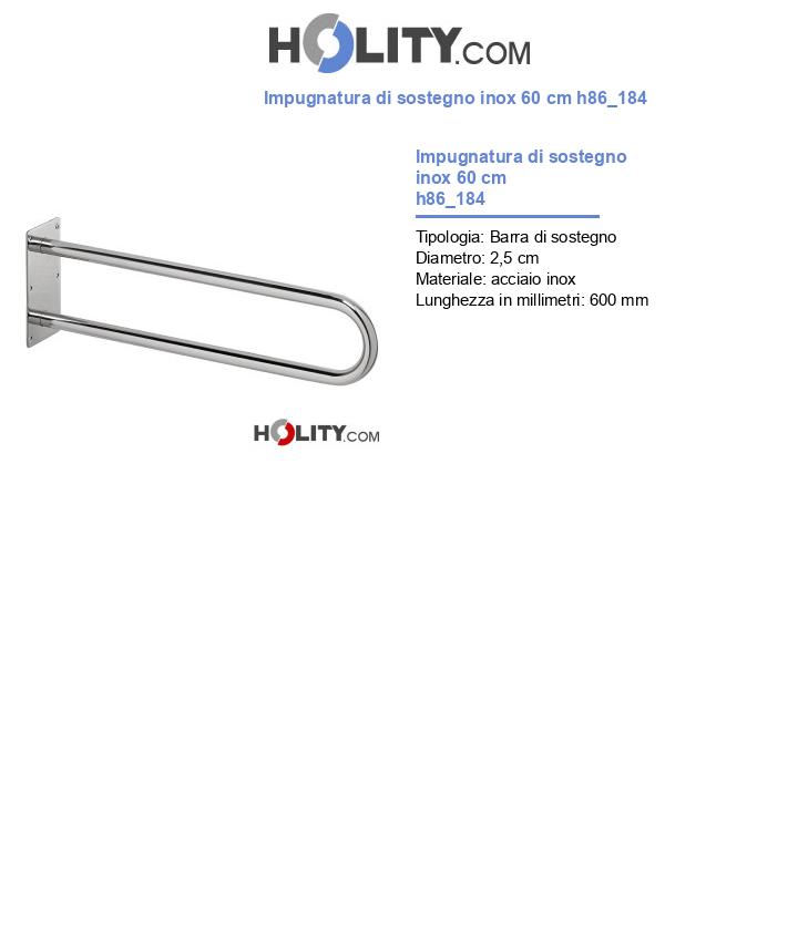 Impugnatura di sostegno inox 60 cm h86_184