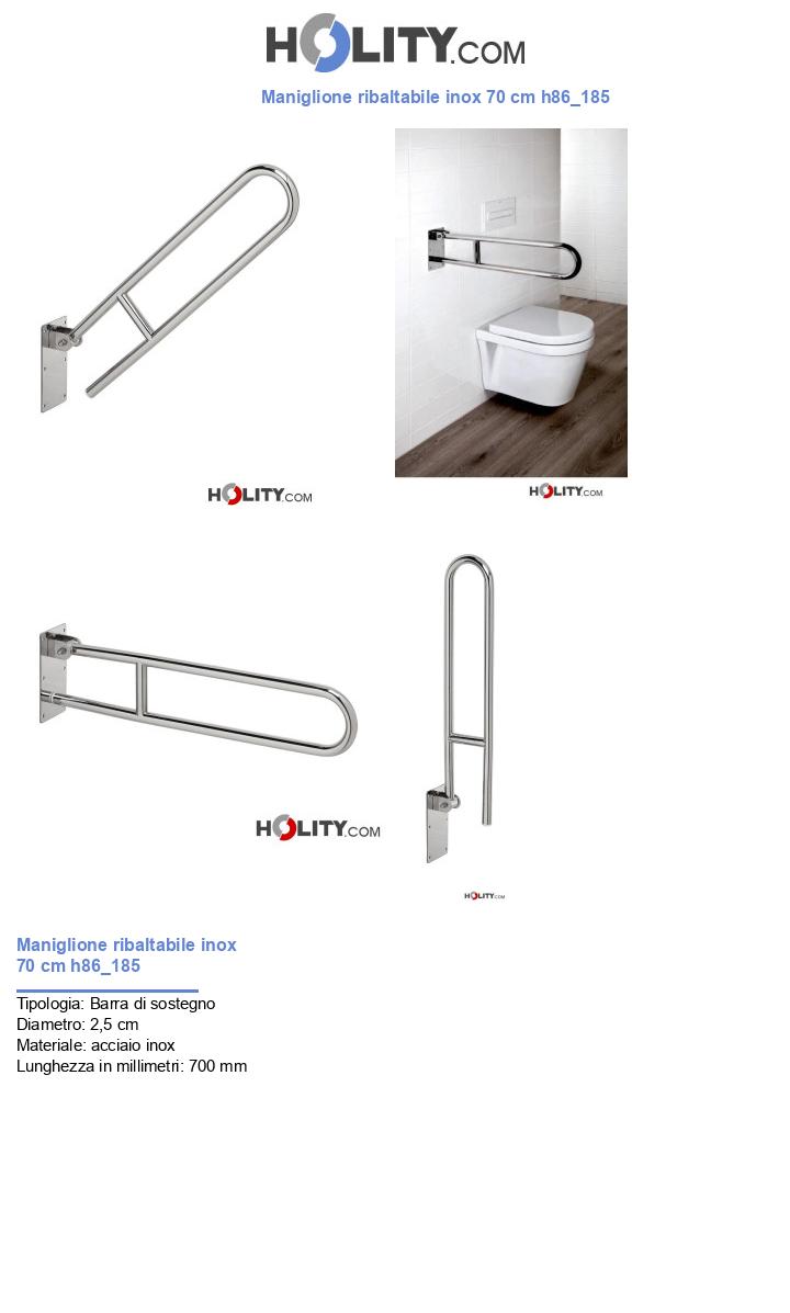 Maniglione ribaltabile inox 70 cm h86_185