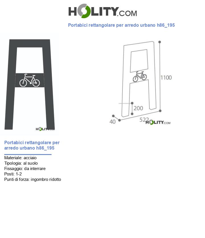 Portabici rettangolare per arredo urbano h86_195