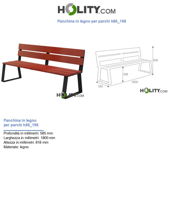 Panchina in legno per parchi h86_198