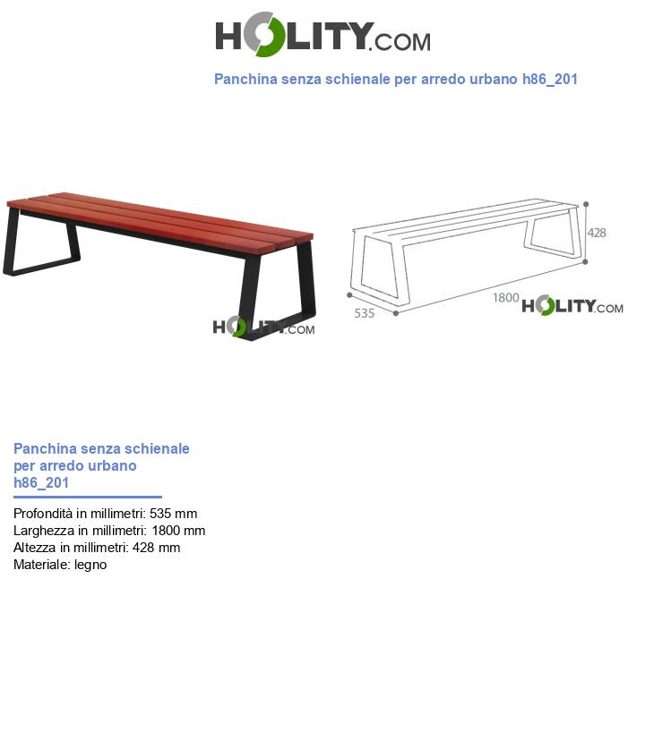 Panchina senza schienale per arredo urbano h86_201
