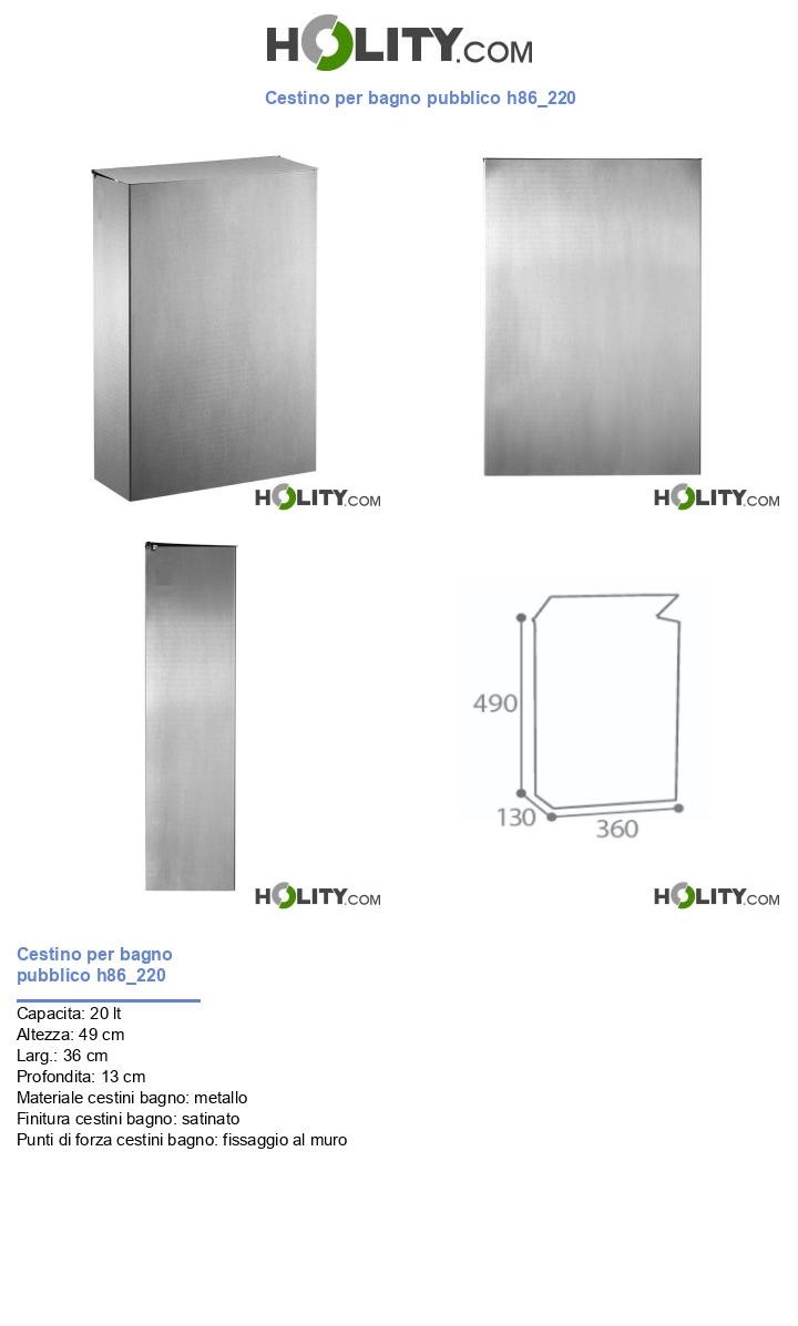 Cestino per bagno pubblico h86_220