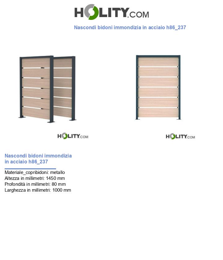 Nascondi bidoni immondizia in acciaio h86_237