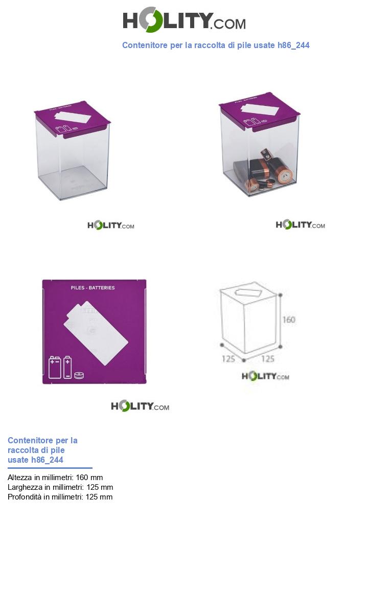 Contenitore per la raccolta di pile usate h86_244