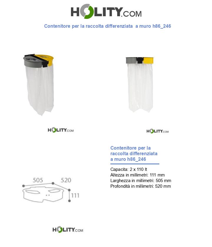 Contenitore per la raccolta differenziata a muro h86_246