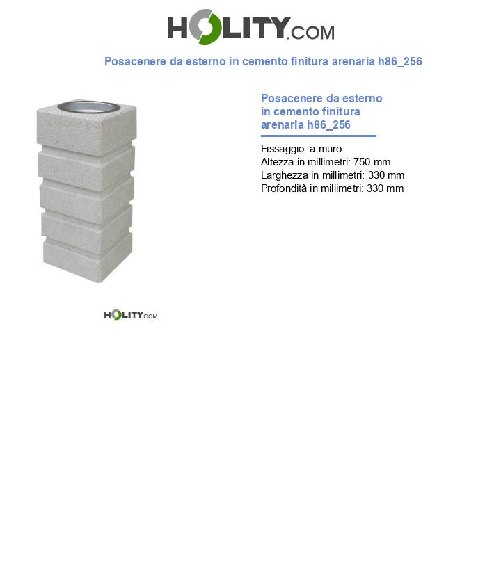Posacenere da esterno in cemento finitura arenaria h86_256