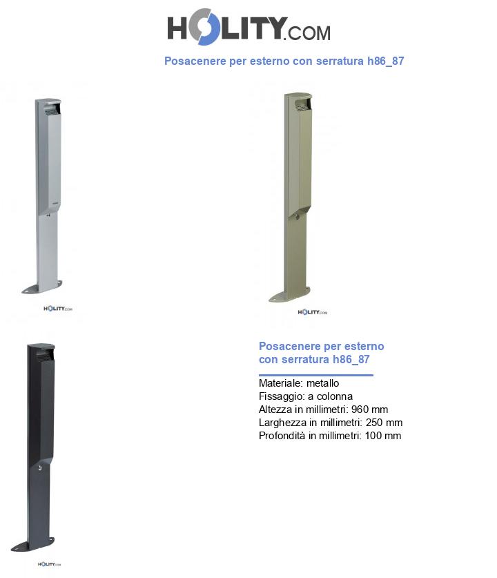 Posacenere per esterno con serratura h86_87