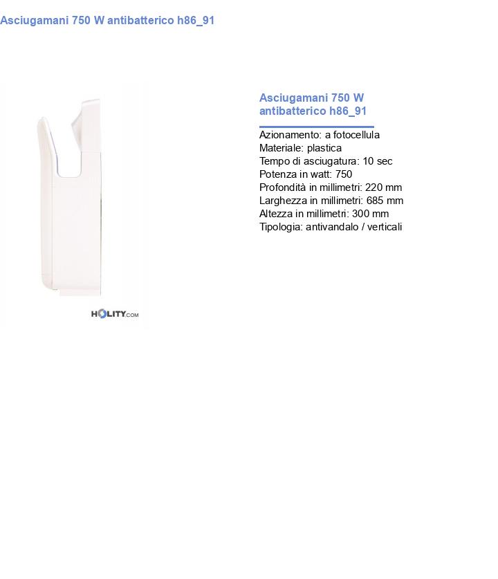 Asciugamani 750 W antibatterico h86_91