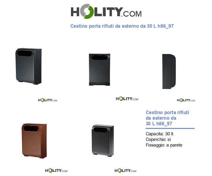 Cestino porta rifiuti da esterno da 30 L h86_97