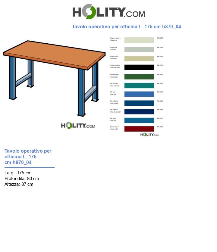 Tavolo operativo per officina L. 175 cm h870_04