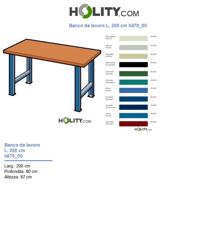 Banco da lavoro L. 200 cm h870_05