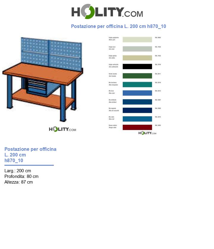 Postazione per officina L. 200 cm h870_10