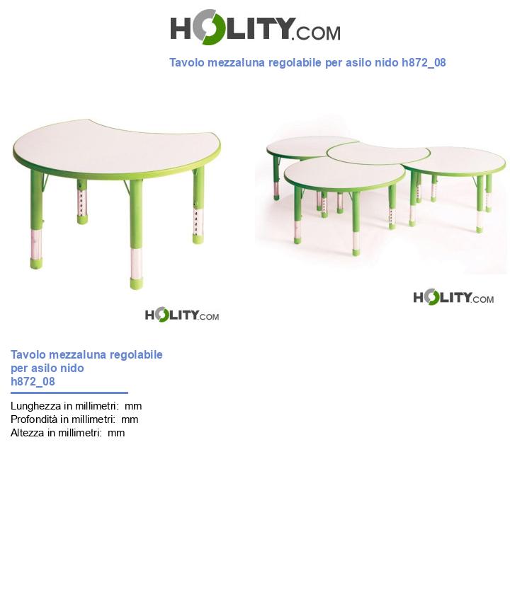 Tavolo mezzaluna regolabile per asilo nido h872_08