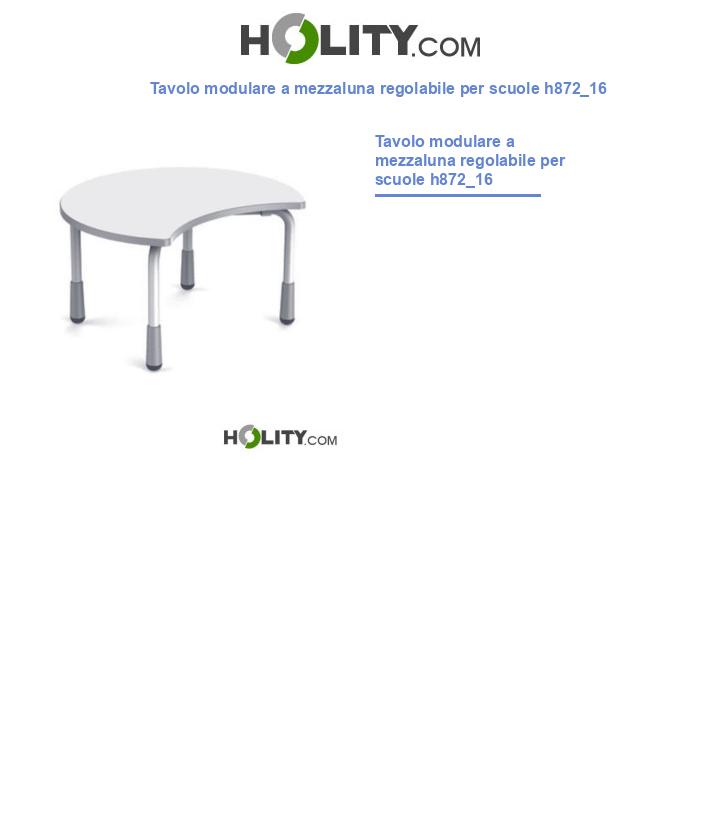 Tavolo modulare a mezzaluna regolabile per scuole h872_16