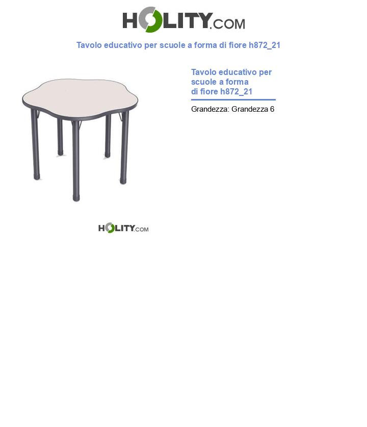 Tavolo educativo per scuole a forma di fiore h872_21