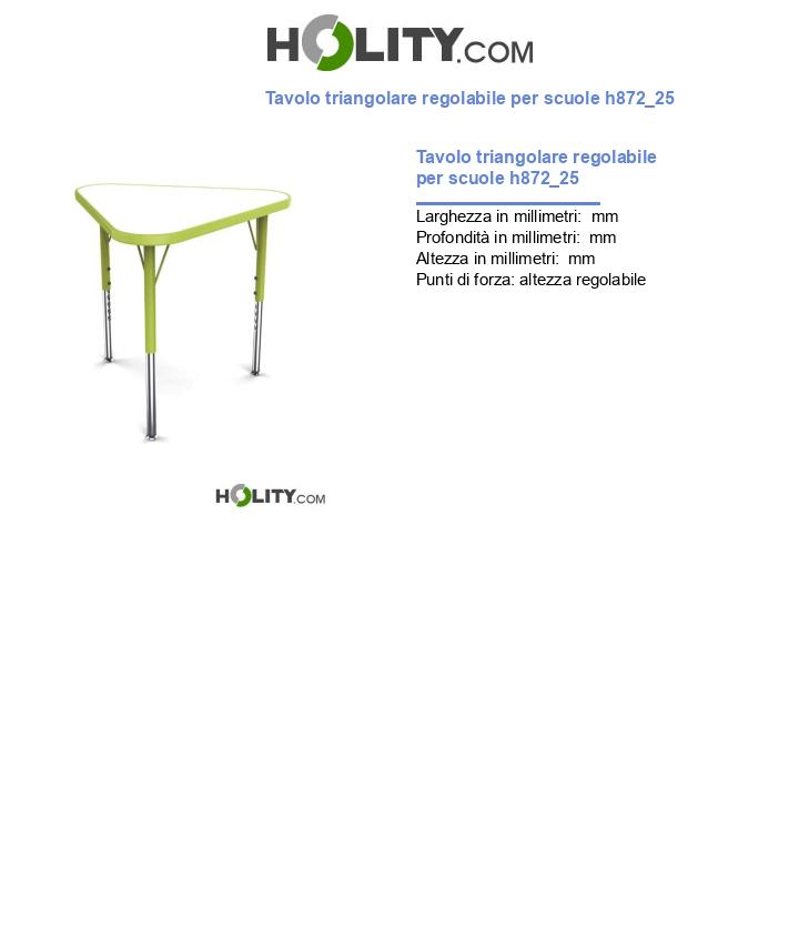 Tavolo triangolare regolabile per scuole h872_25