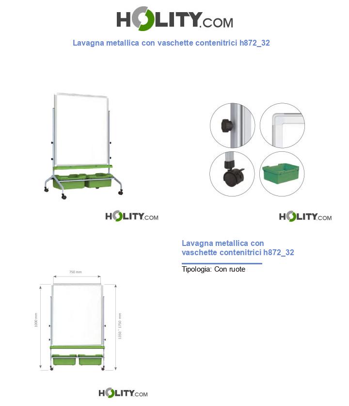 Lavagna metallica con vaschette contenitrici h872_32