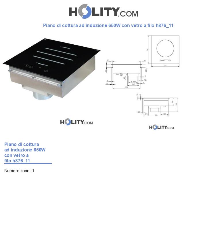Piano di cottura ad induzione 650W con vetro a filo h876_11