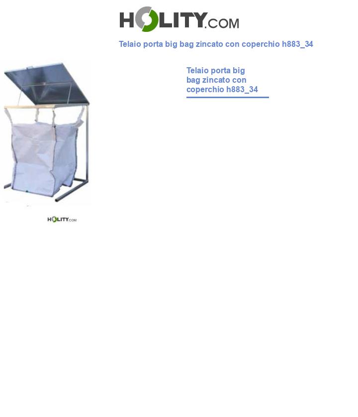 Telaio porta big bag zincato con coperchio h883_34