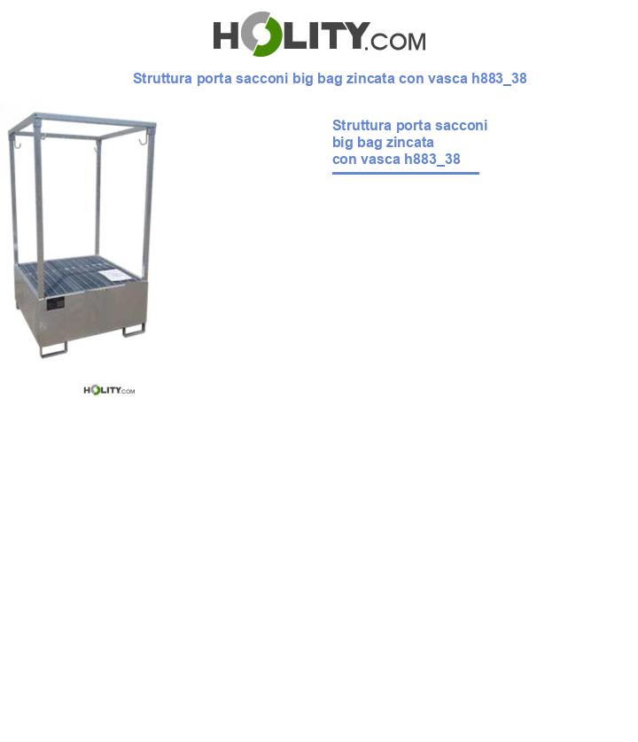 Struttura porta sacconi big bag zincata con vasca h883_38