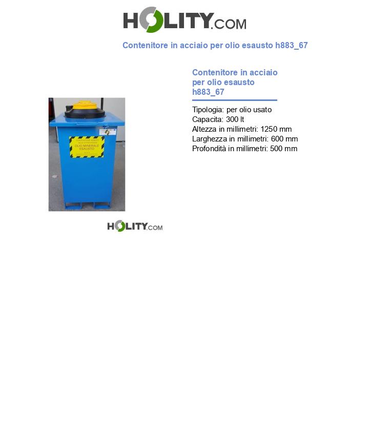 Contenitore in acciaio per olio esausto h883_67