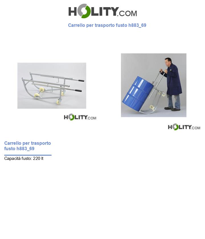 Carrello per trasporto fusto h883_69