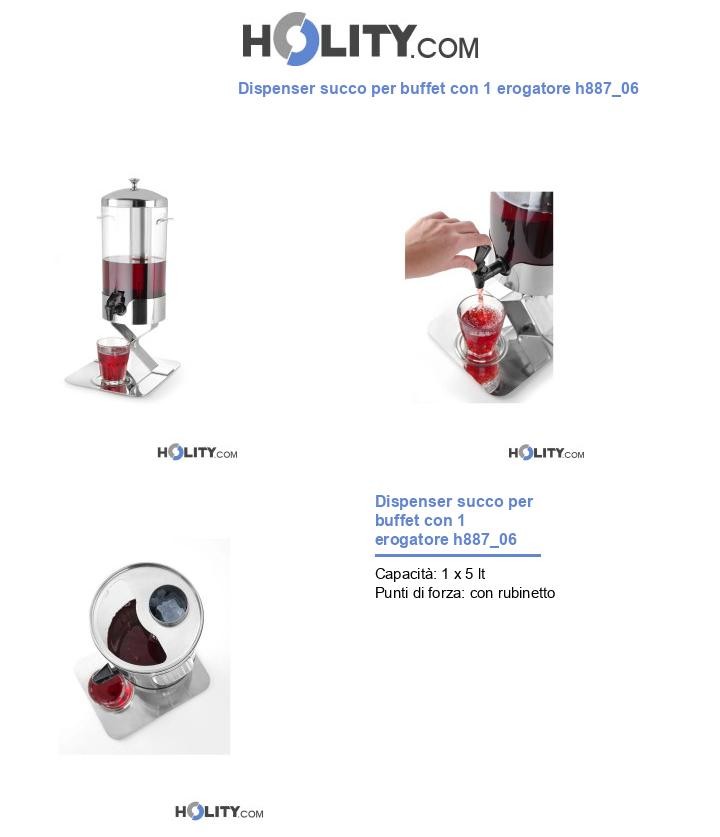 Dispenser succo per buffet con 1 erogatore h887_06