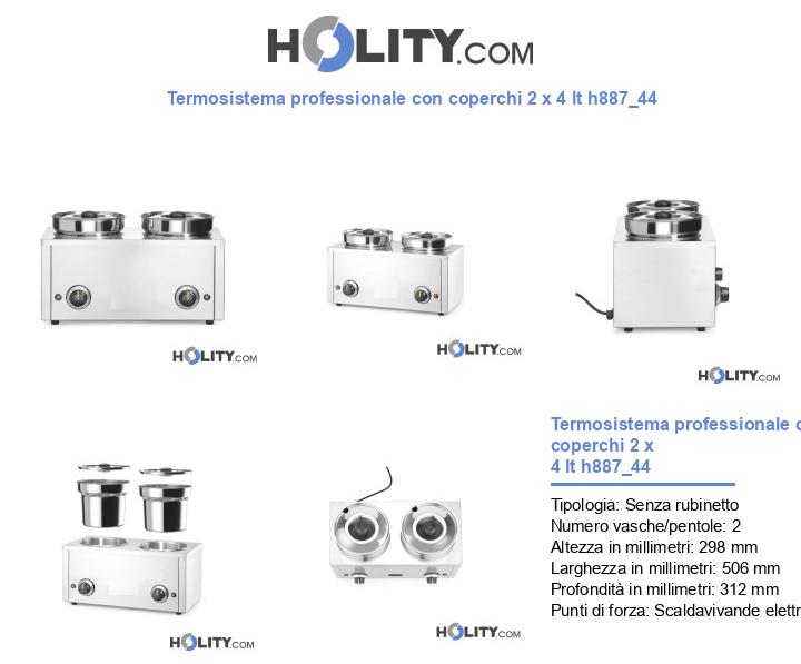 Termosistema professionale con coperchi 2 x 4 lt h887_44