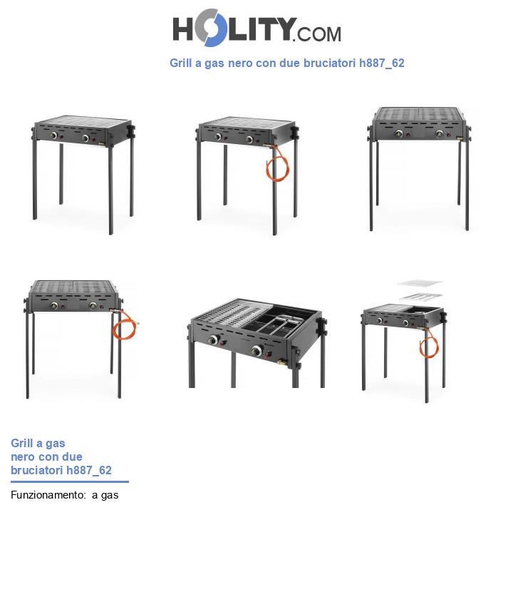Grill a gas nero con due bruciatori h887_62