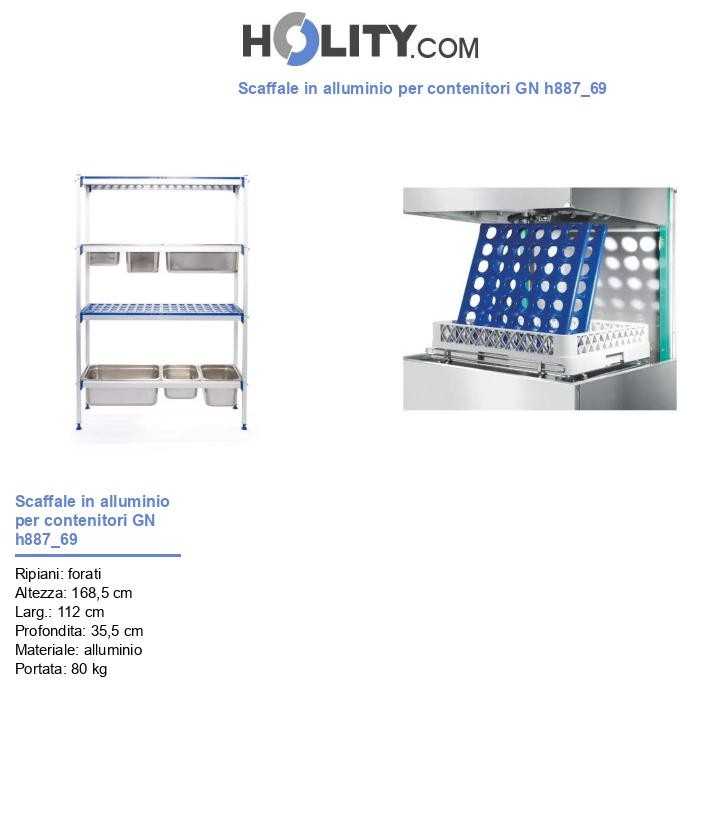 Scaffale in alluminio per contenitori GN h887_69
