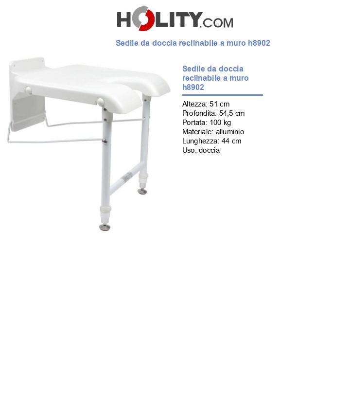 Sedile da doccia reclinabile a muro h8902