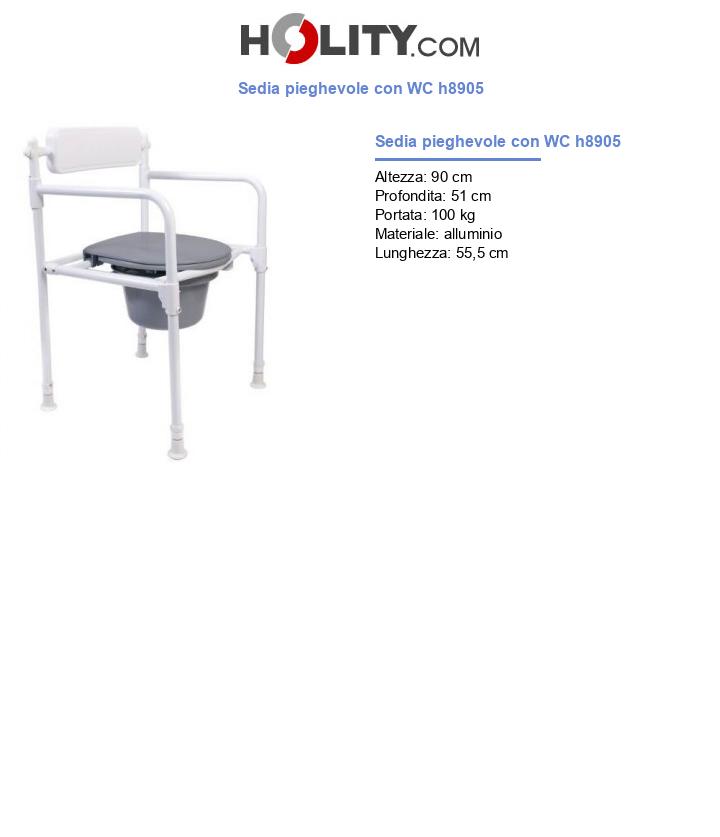 Sedia pieghevole con WC h8905