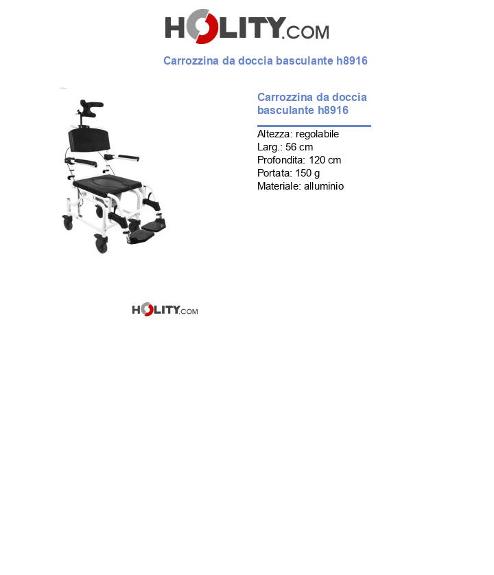 Carrozzina da doccia basculante h8916
