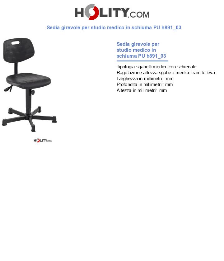 Sedia girevole per studio medico in schiuma PU h891_03