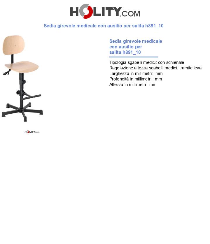 Sedia girevole medicale con ausilio per salita h891_10