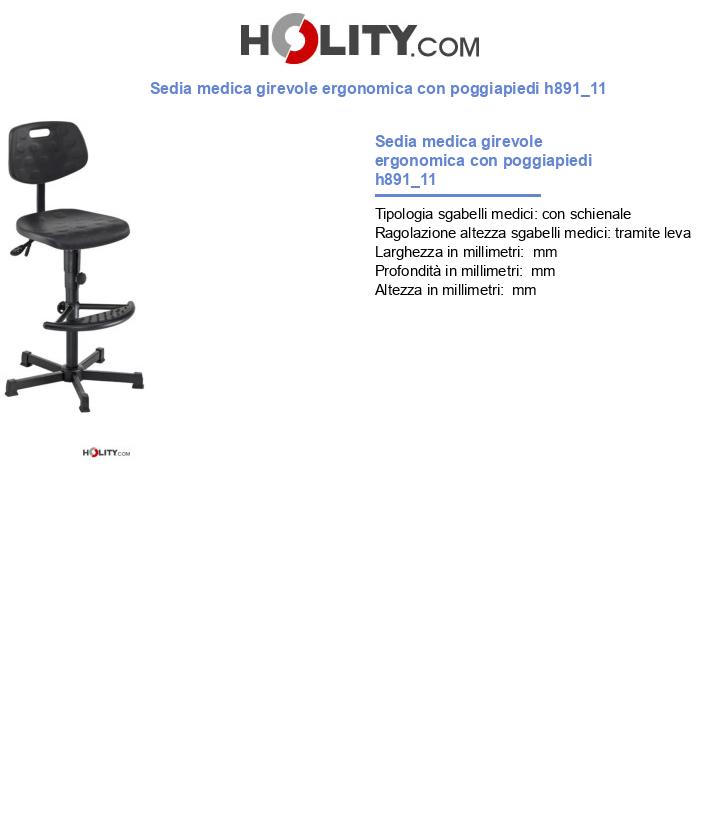 Sedia medica girevole ergonomica con poggiapiedi h891_11