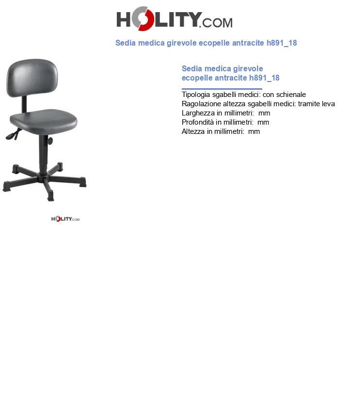 Sedia medica girevole ecopelle antracite h891_18
