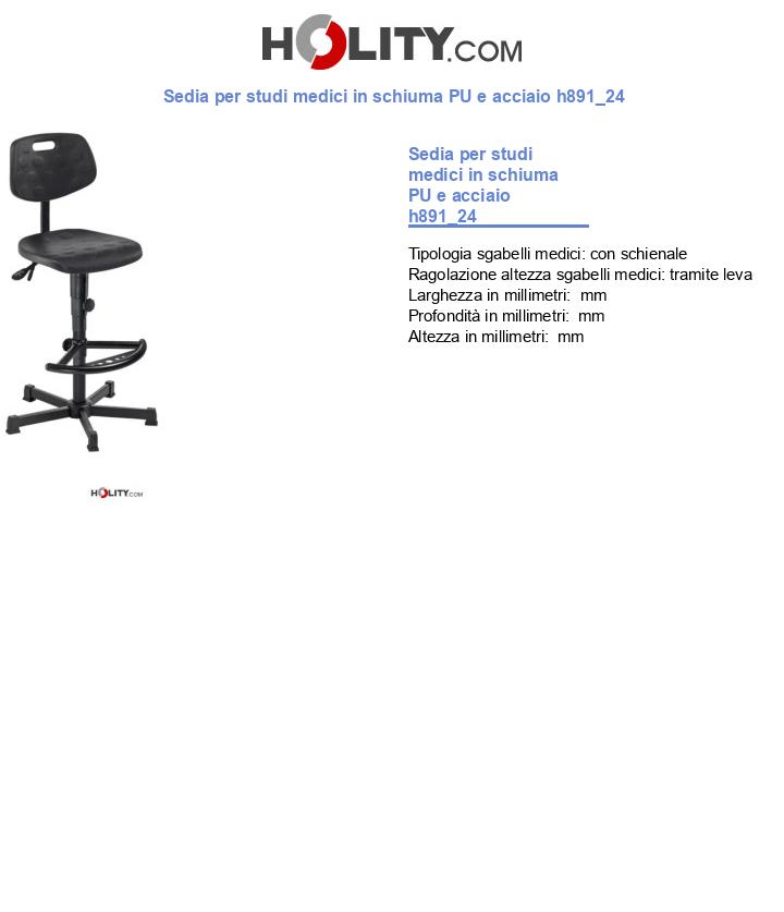 Sedia per studi medici in schiuma PU e acciaio h891_24
