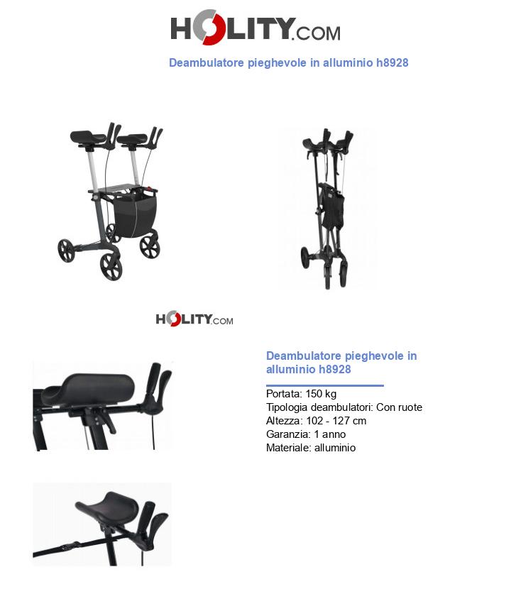 Deambulatore pieghevole in alluminio h8928
