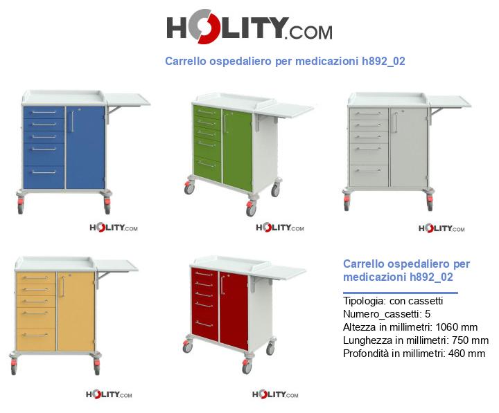 Carrello ospedaliero per medicazioni h892_02