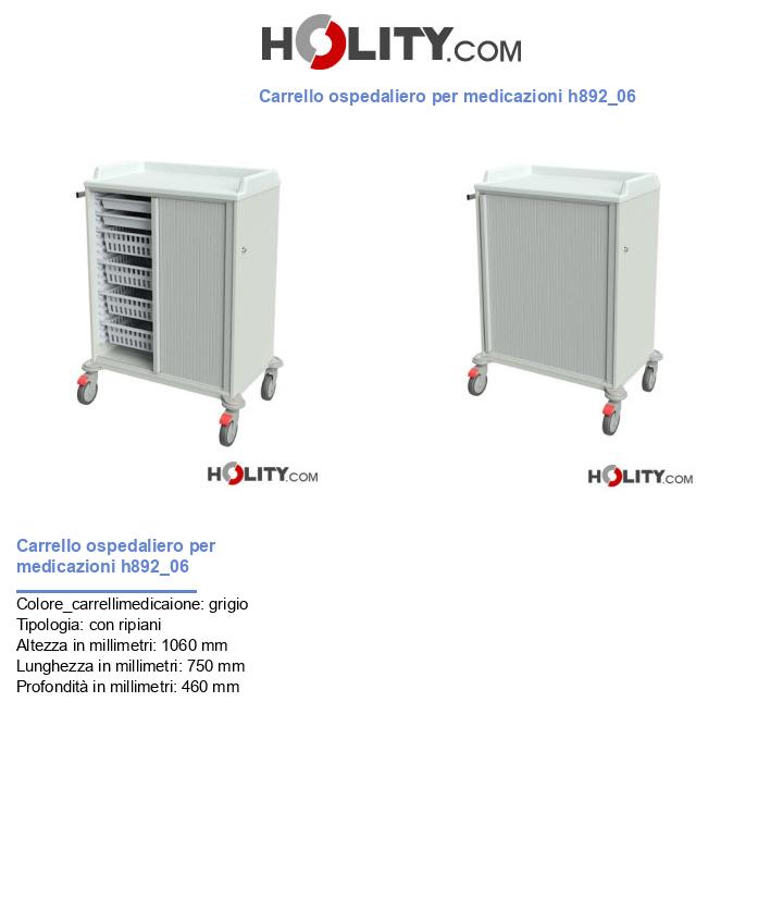 Carrello ospedaliero per medicazioni h892_06