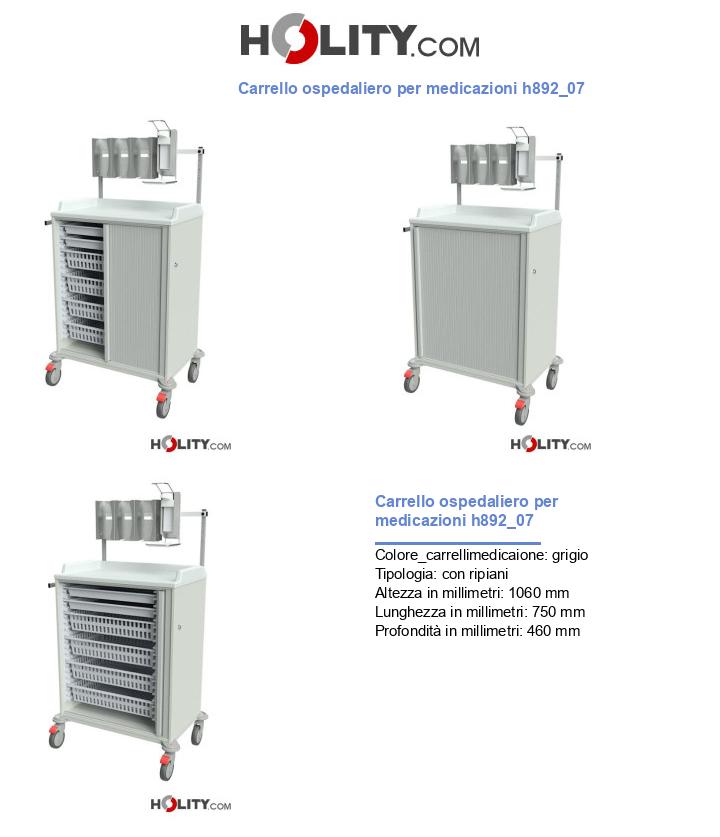 Carrello ospedaliero per medicazioni h892_07