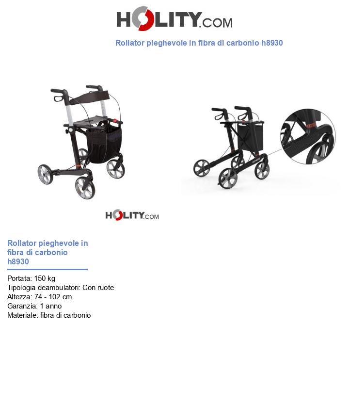 Rollator pieghevole in fibra di carbonio h8930