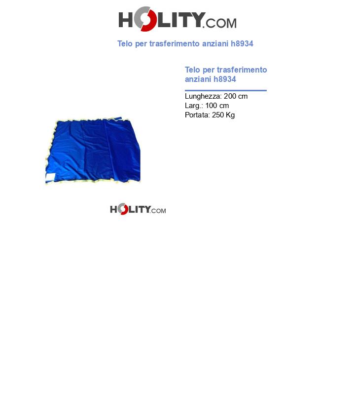 Telo per trasferimento anziani h8934