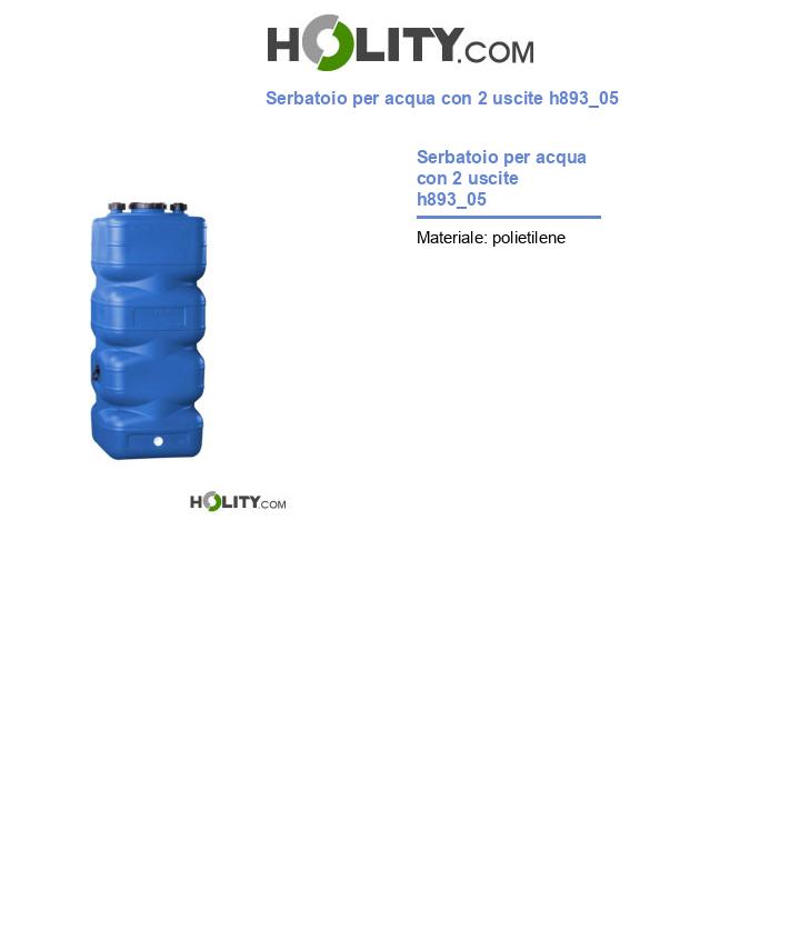 Serbatoio per acqua con 2 uscite h893_05