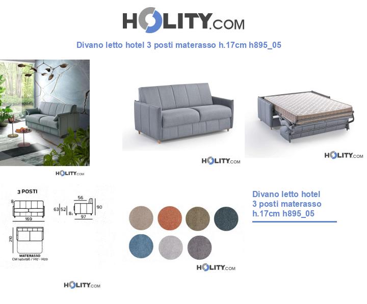 Divano letto hotel 3 posti materasso h.17cm h895_05