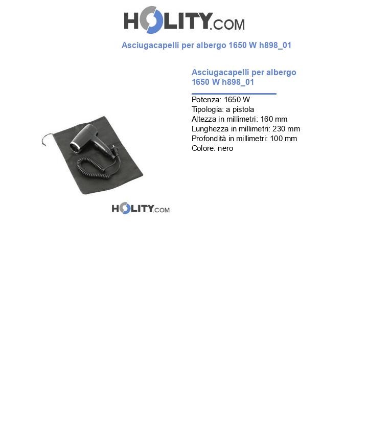 Asciugacapelli per albergo 1650 W h898_01