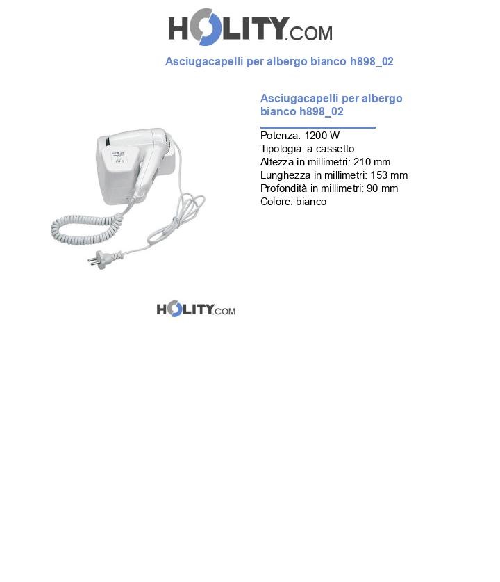 Asciugacapelli per albergo bianco h898_02